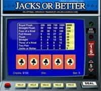 Jacks or Better video poker screen.