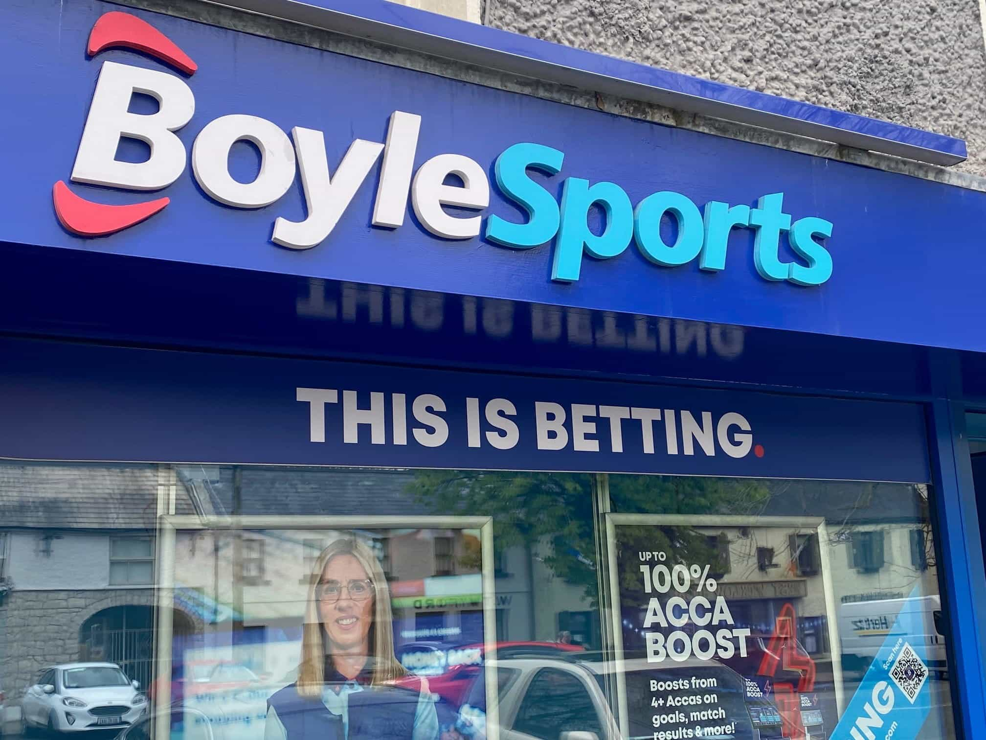 The exterior of a BoyleSports betting shop in Ireland.